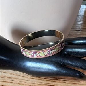 Signed Vera Bradley Retired VaVa Bloom Gold and Purple Bangle